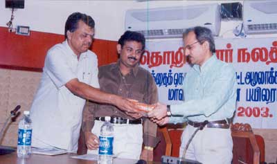 [Photo] Thiru S. Chandramohan, I.A.S., District Collector and  Chairman of the Child Care Society, Tiruvallur inagurating the awareness program on child labour